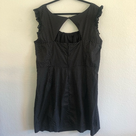 Torrid Black and White Polka Dot Sheath Dress Lace Cap Sleeves - Picture 6 of 7